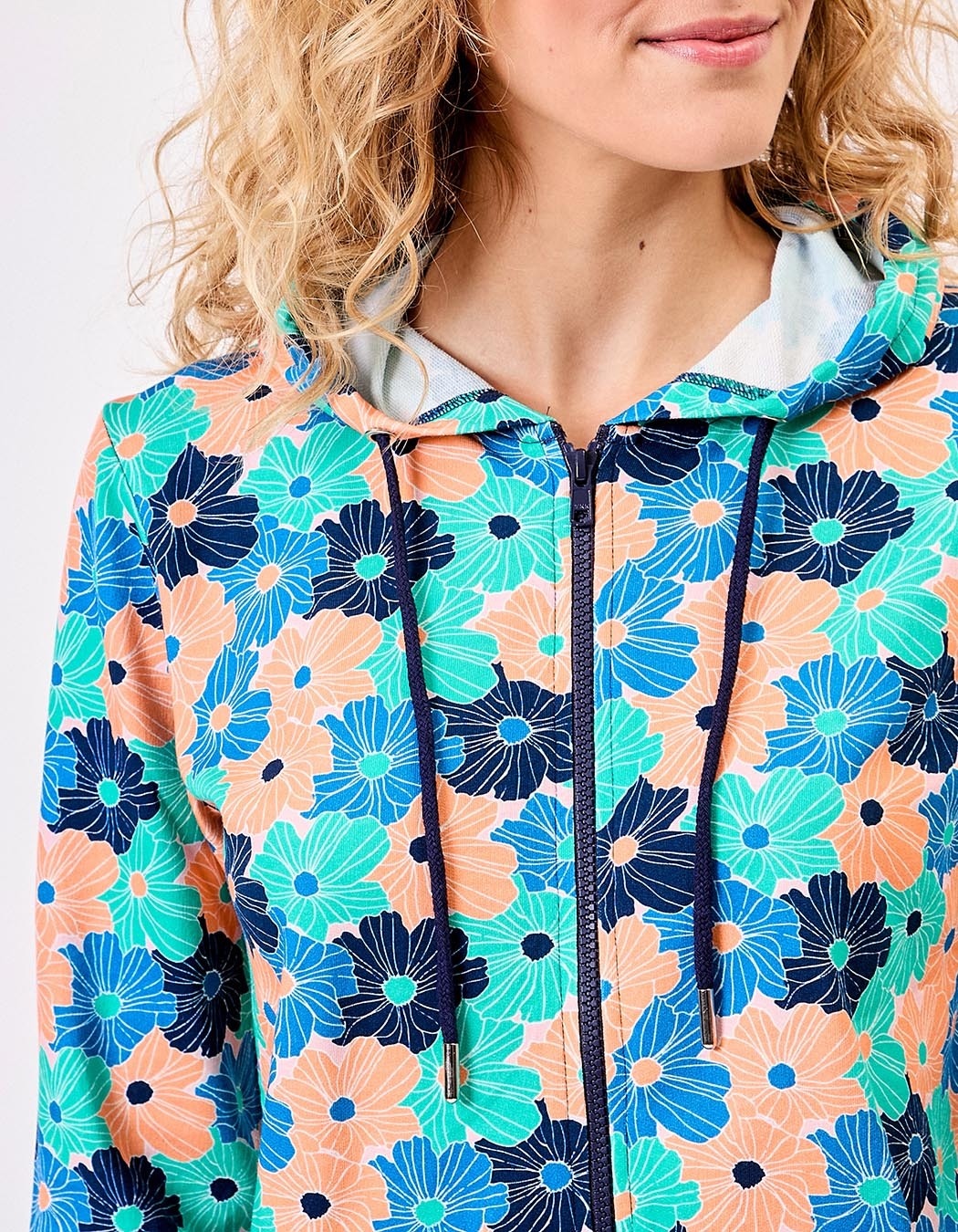 Gilet sweat coton bio zipp&eacute; imprim&eacute; imprim&eacute; La Fianc&eacute;e