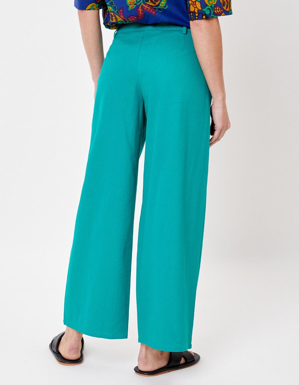 Pantalon évasé coton 7/8ème imprimé La Fiancée