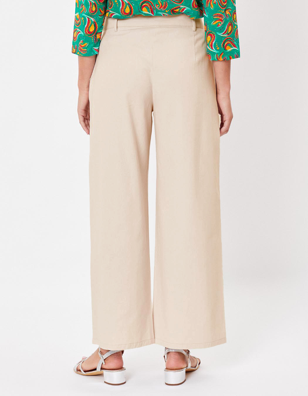 Pantalon évasé coton 7/8ème imprimé La Fiancée