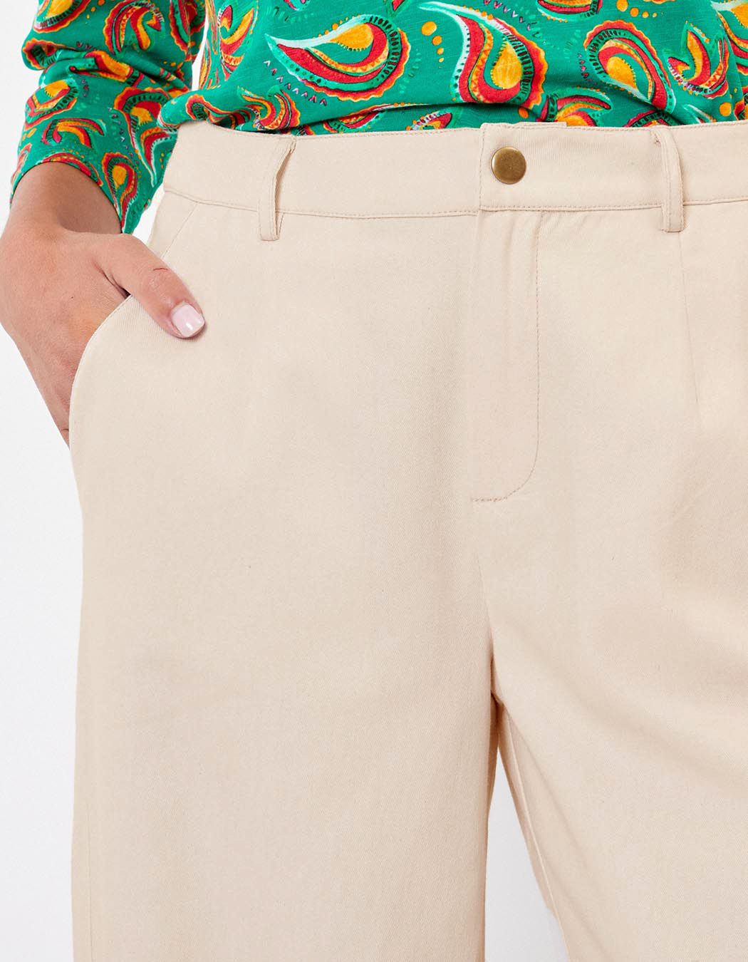 Pantalon évasé coton 7/8ème imprimé La Fiancée