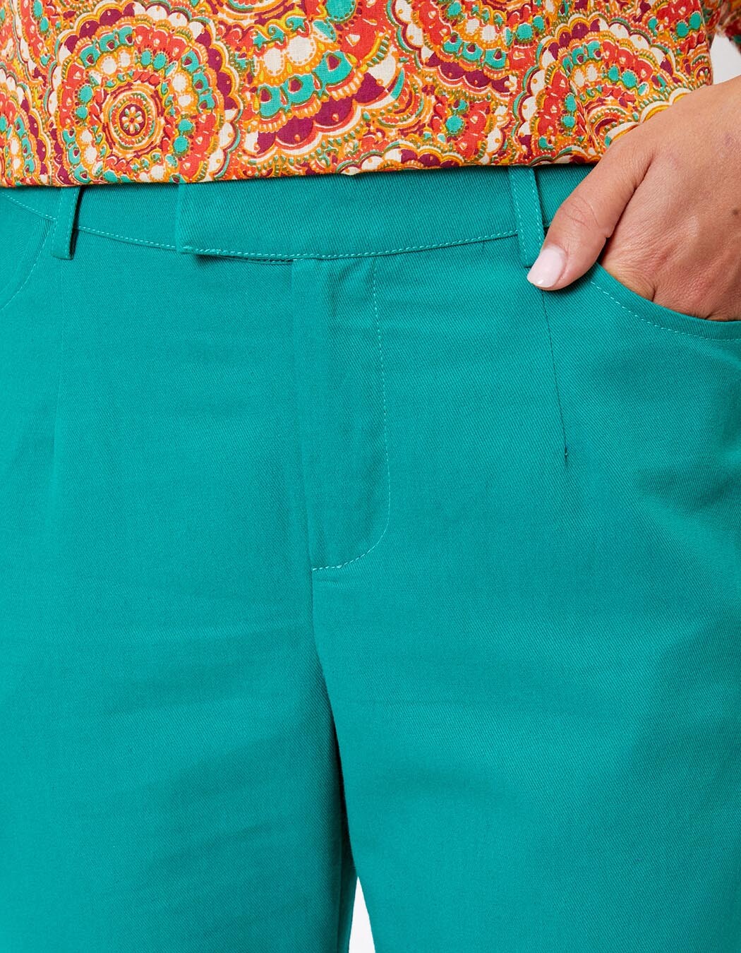Pantalon cigarette coton imprimé La Fiancée
