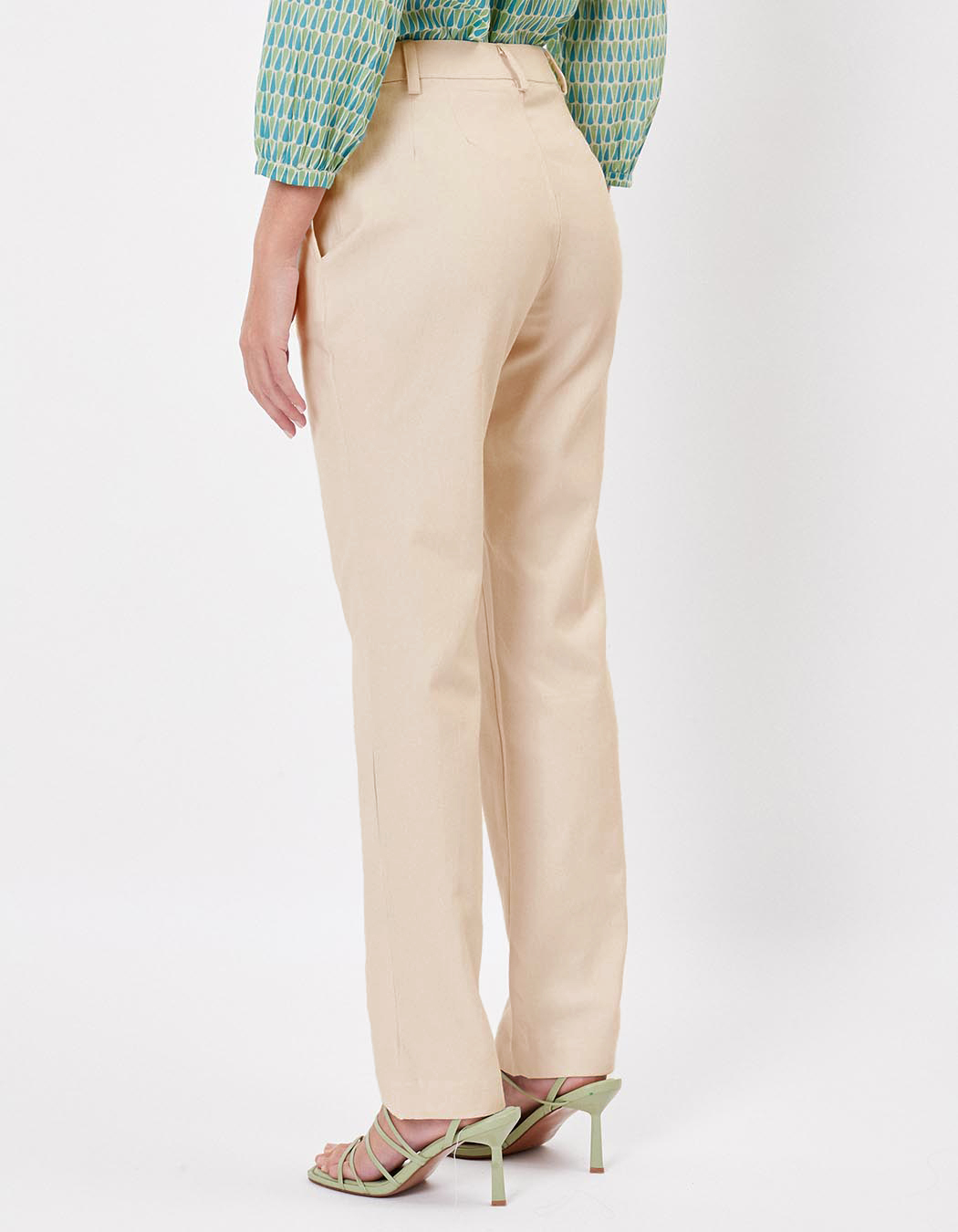Pantalon cigarette coton imprimé La Fiancée