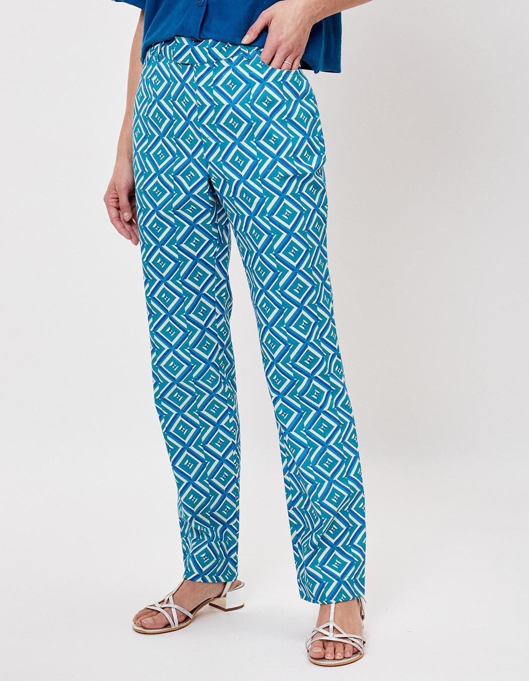 Pantalon cigarette coton imprimé La Fiancée