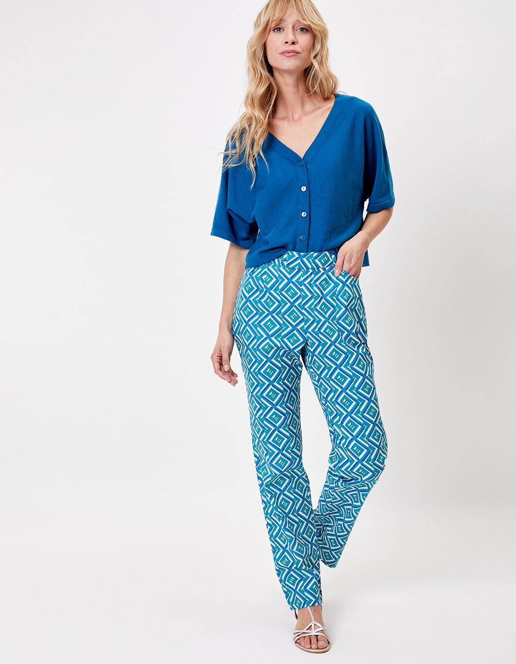 Pantalon cigarette coton imprimé La Fiancée