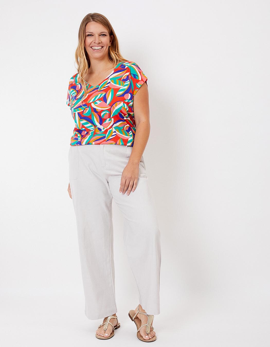 Pantalon droit coton bio épais imprimé La Fiancée