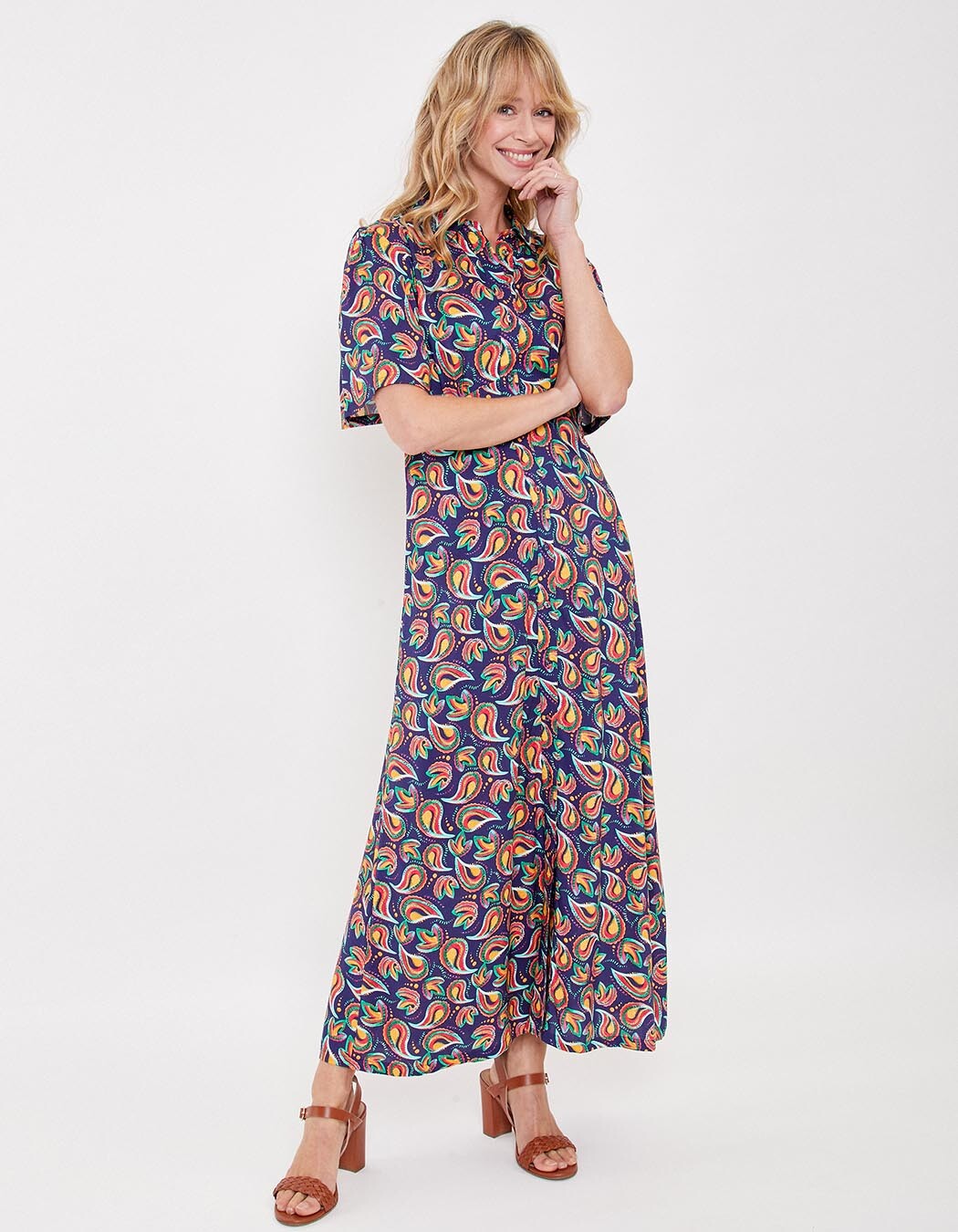 Robe chemise longue fluide imprimé La Fiancée