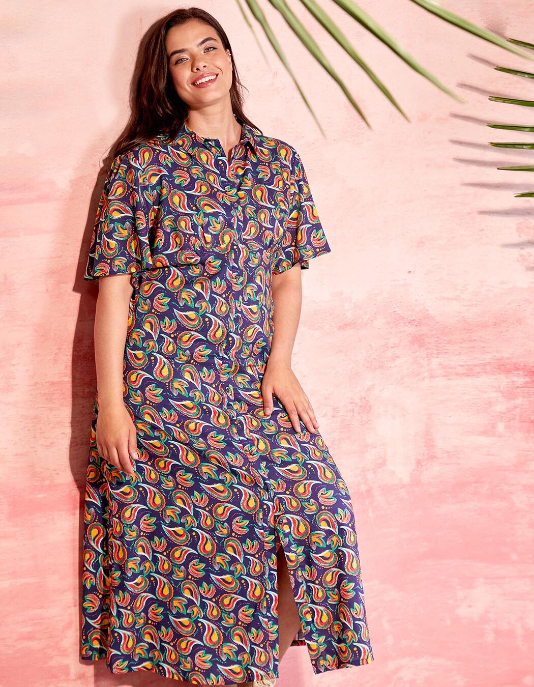 Robe chemise longue fluide imprimé La Fiancée