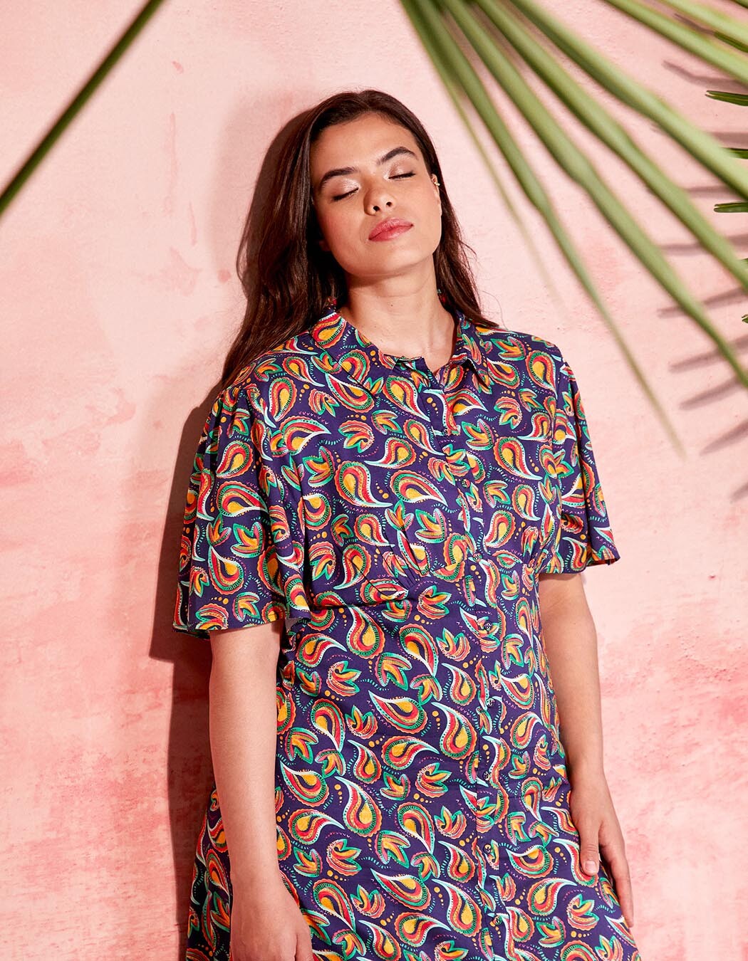 Robe chemise longue fluide imprimé La Fiancée
