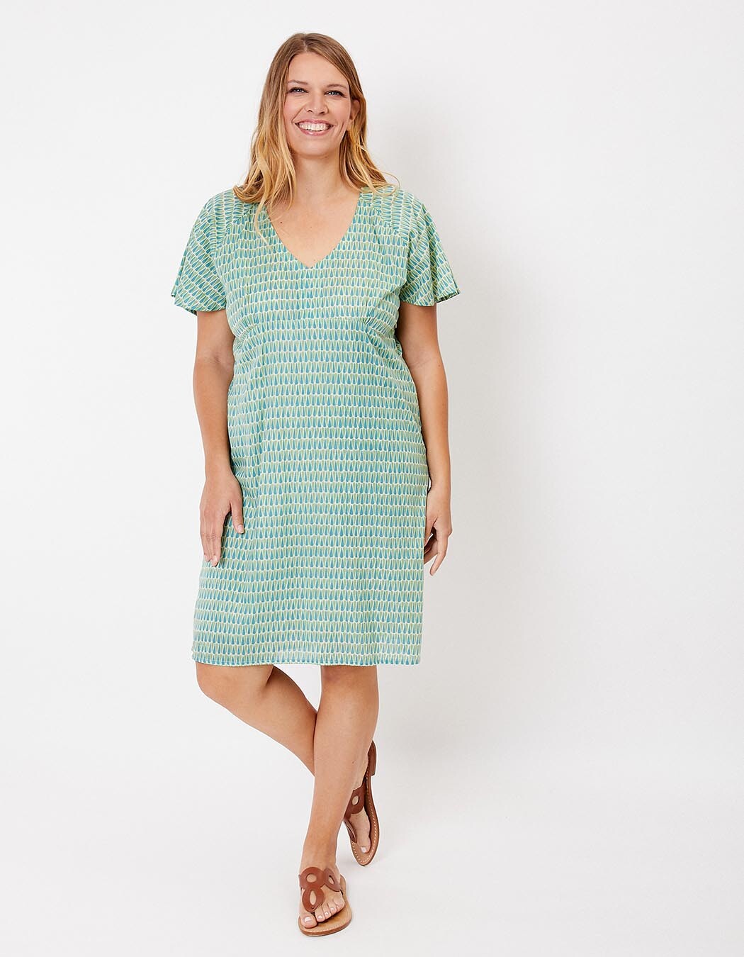 Robe ajustée voile de coton bio imprimé La Fiancée