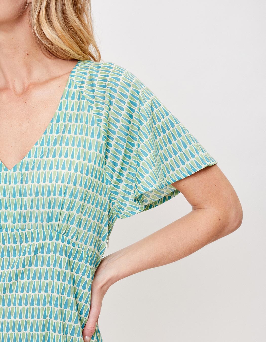 Robe ajustée voile de coton bio imprimé La Fiancée