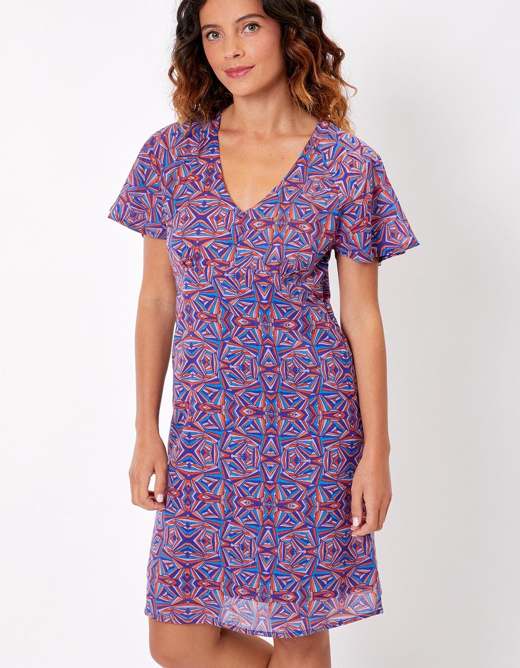 Robe ajustée voile de coton bio imprimé La Fiancée