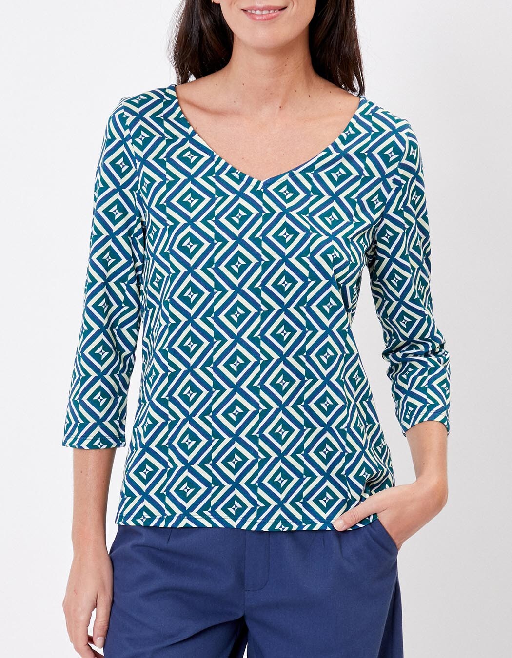Tee-shirt coton flammé bio manches 3/4 imprimé La Fiancée