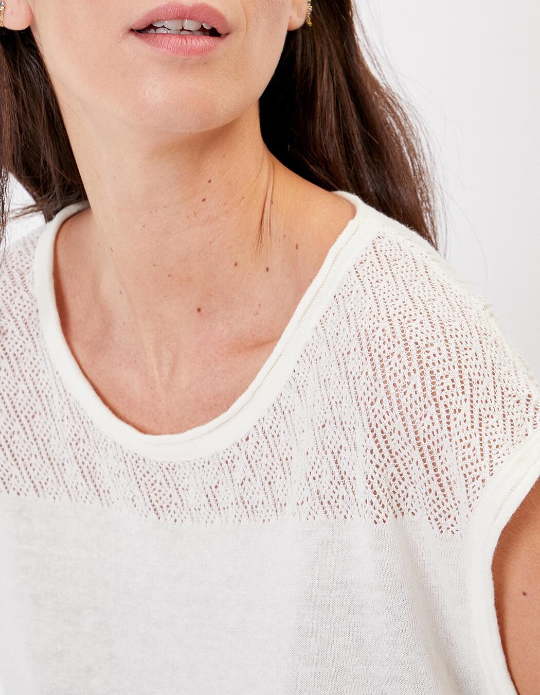 Top coton ajouré maille imprimé La Fiancée