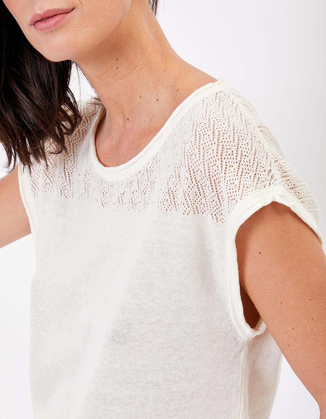 Top coton ajouré maille imprimé La Fiancée