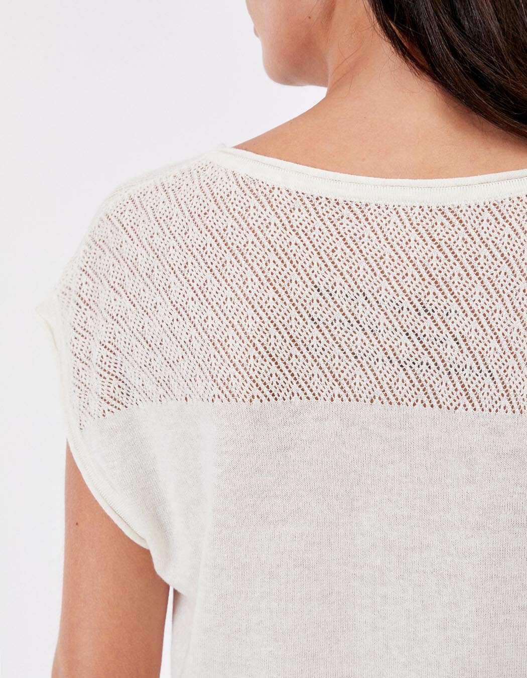 Top coton ajouré maille imprimé La Fiancée