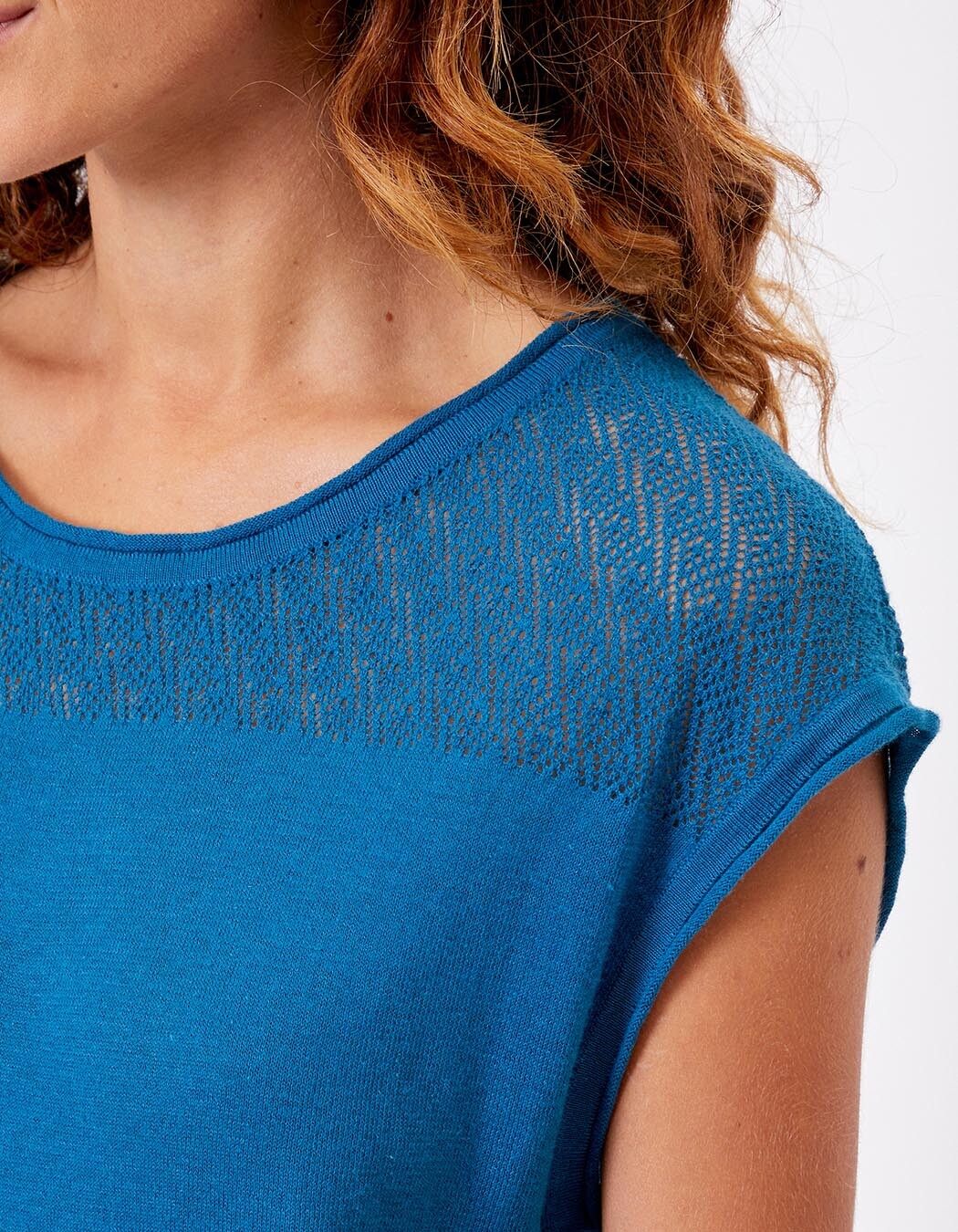 Top coton ajouré maille imprimé La Fiancée