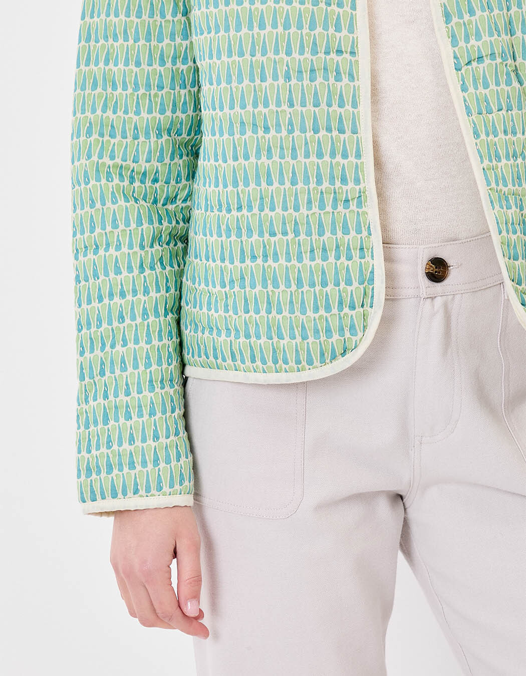 Veste matelassée doublée coton bio imprimé La Fiancée