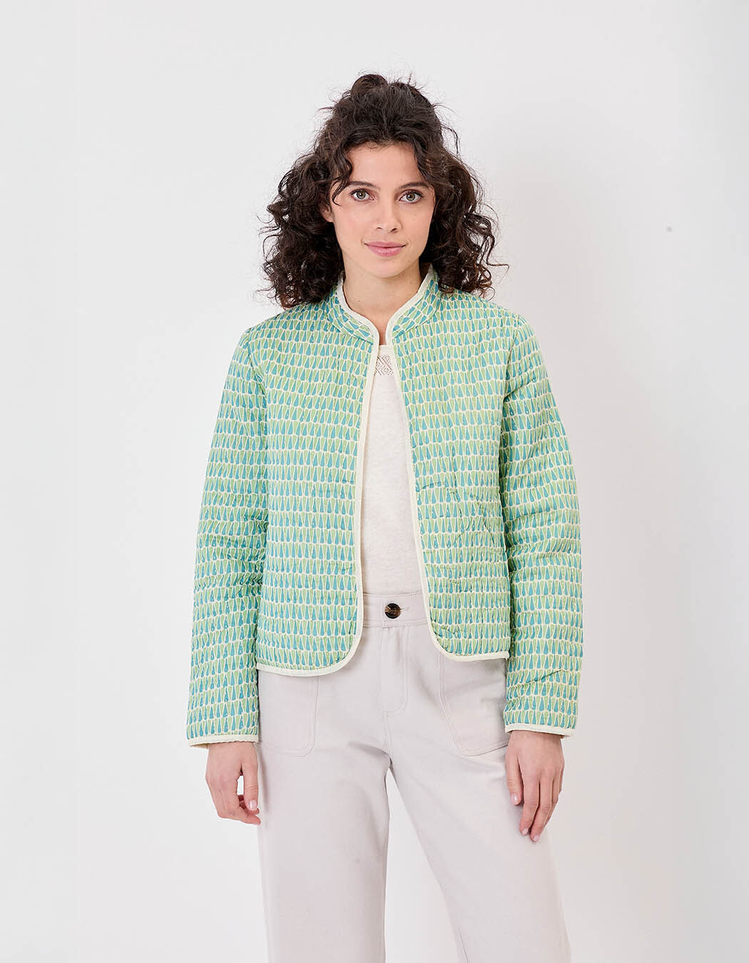 Veste matelassée doublée coton bio imprimé La Fiancée
