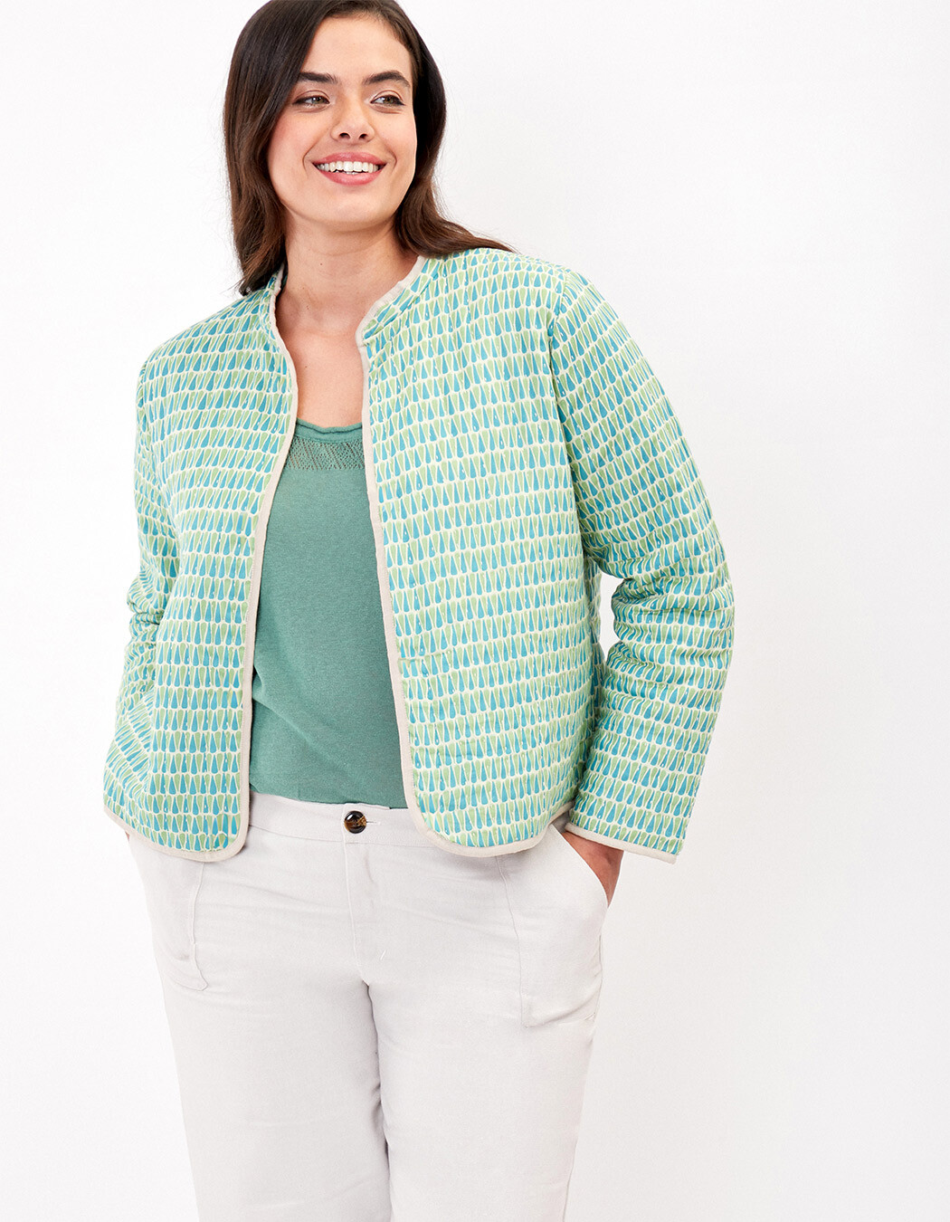 Veste matelassée doublée coton bio imprimé La Fiancée