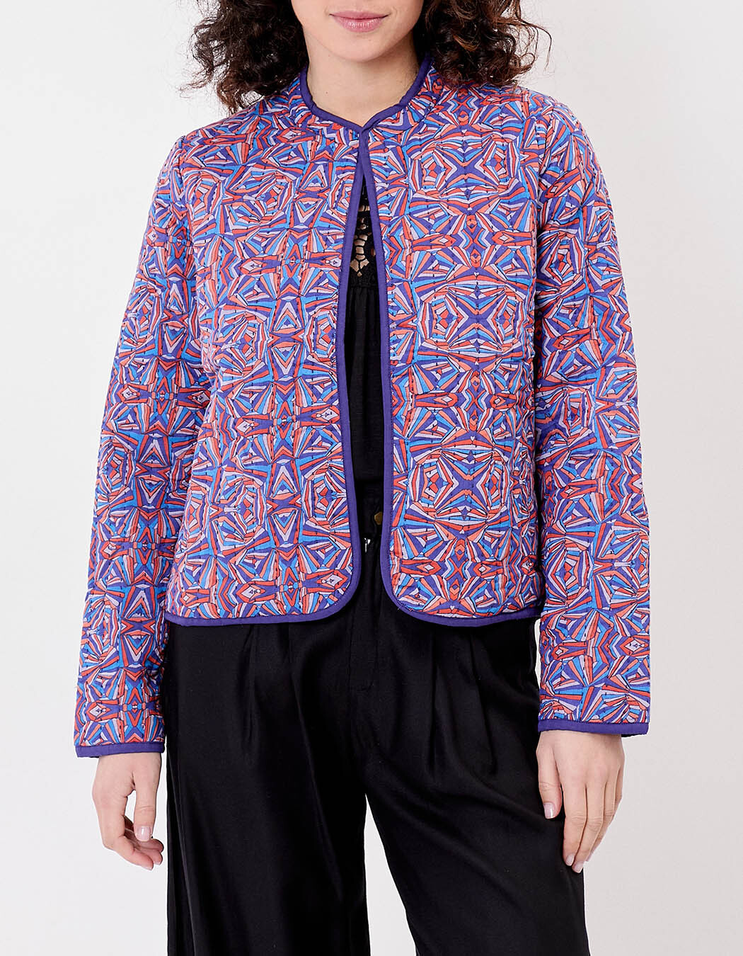 Veste matelassée doublée coton bio imprimé La Fiancée