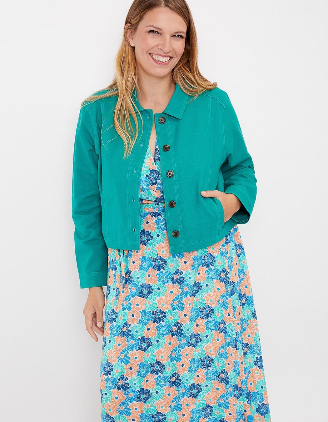 Veste courte en coton bio imprimé La Fiancée