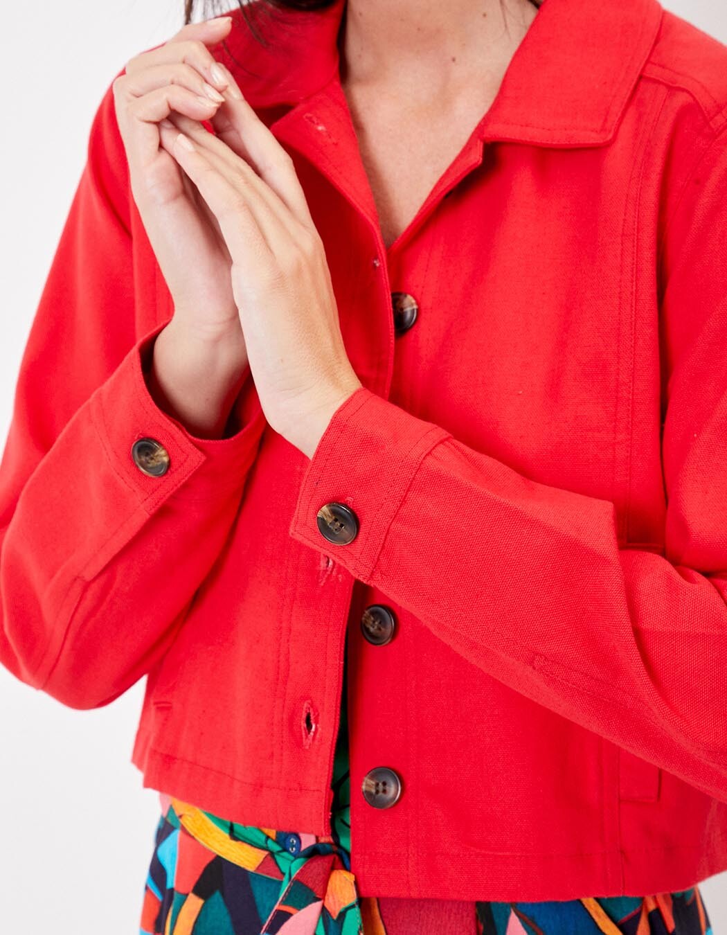 Veste courte en coton bio imprimé La Fiancée