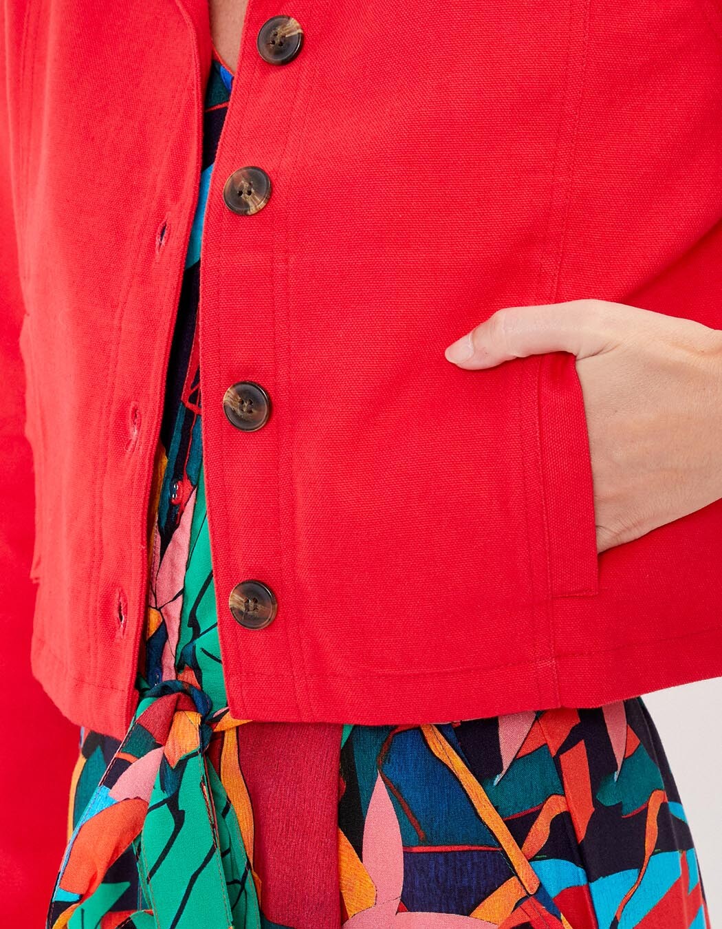 Veste courte en coton bio imprimé La Fiancée