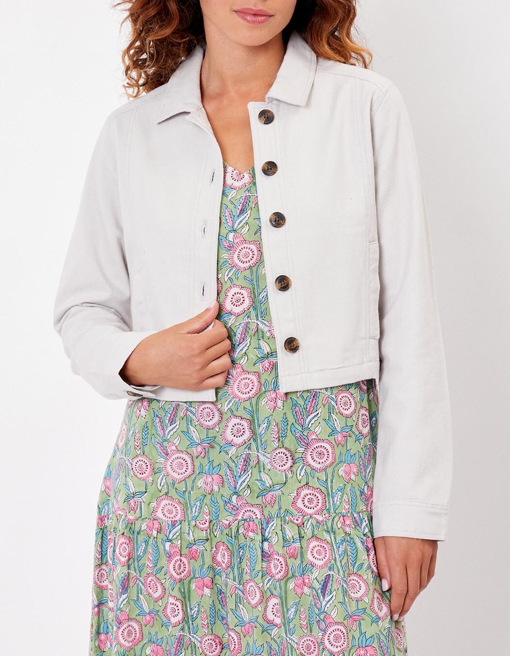 Veste courte en coton bio imprimé La Fiancée