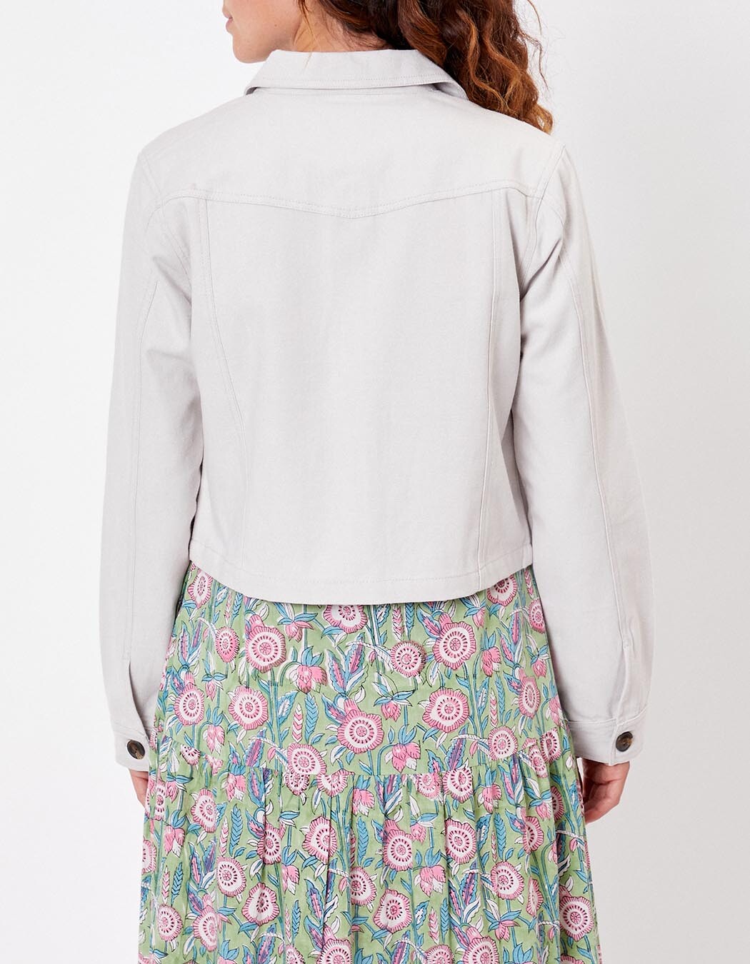 Veste courte en coton bio imprimé La Fiancée