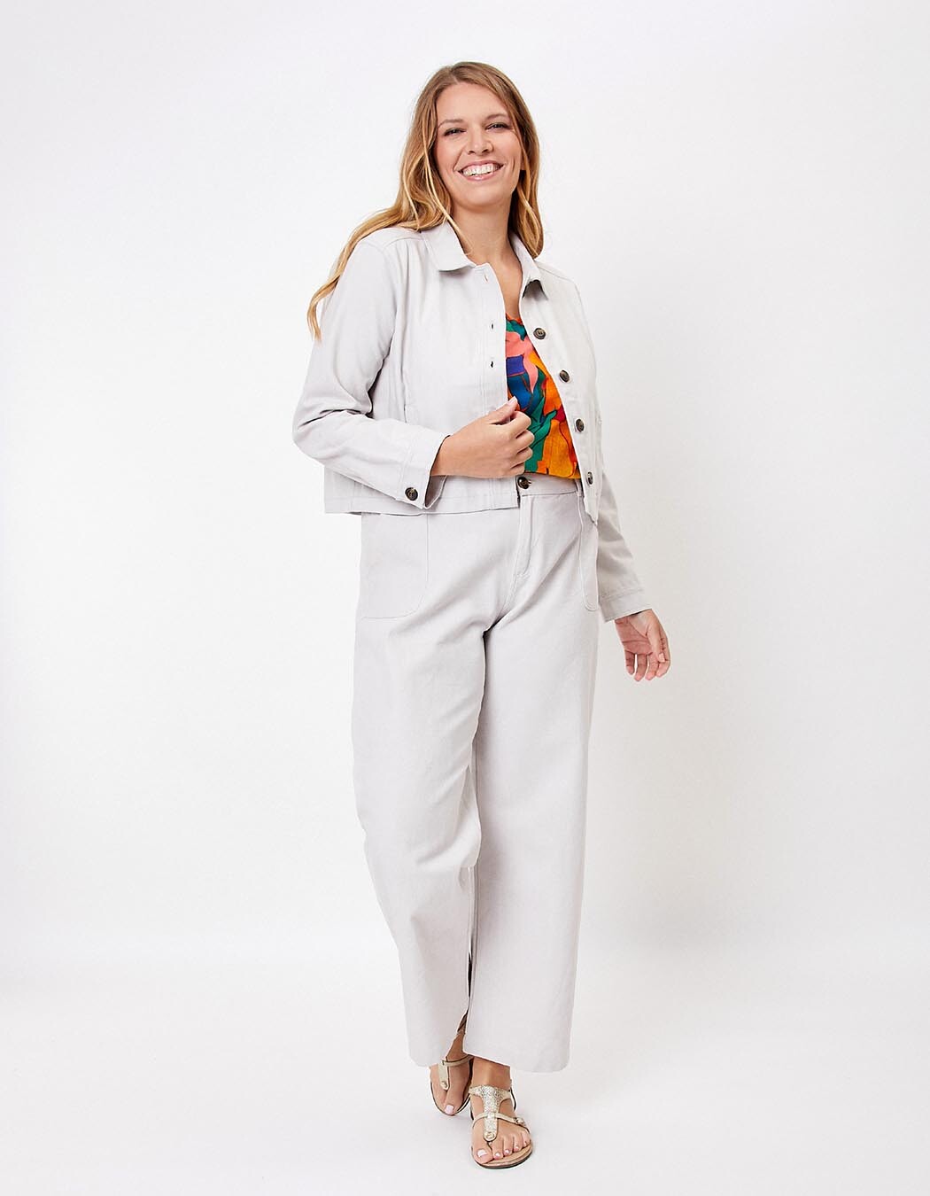 Veste courte en coton bio imprimé La Fiancée