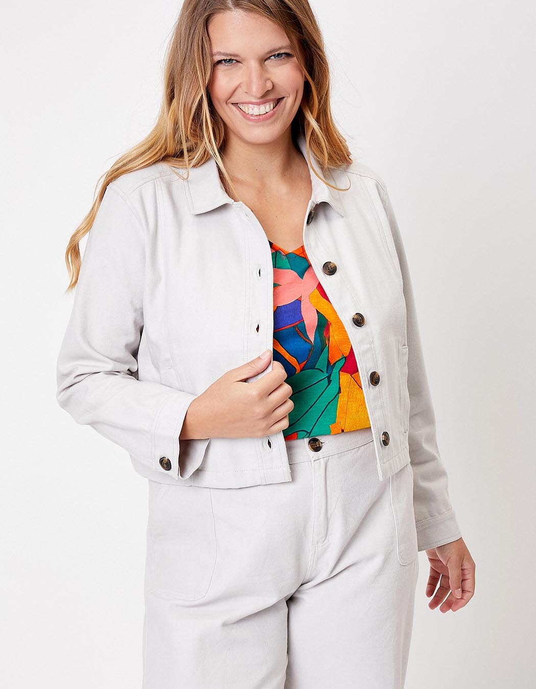 Veste courte en coton bio imprimé La Fiancée