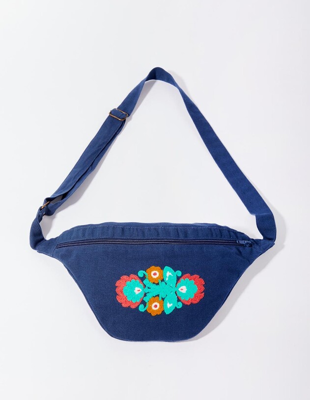 Sac banane coton brod&eacute; imprim&eacute; La Fianc&eacute;e
