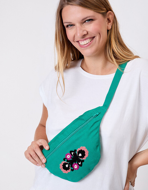 Sac banane coton brod&eacute; imprim&eacute; La Fianc&eacute;e