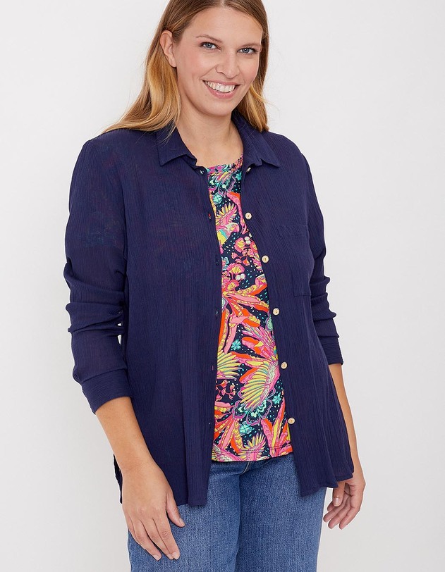 Chemise droite coton bio imprim&eacute; La Fianc&eacute;e