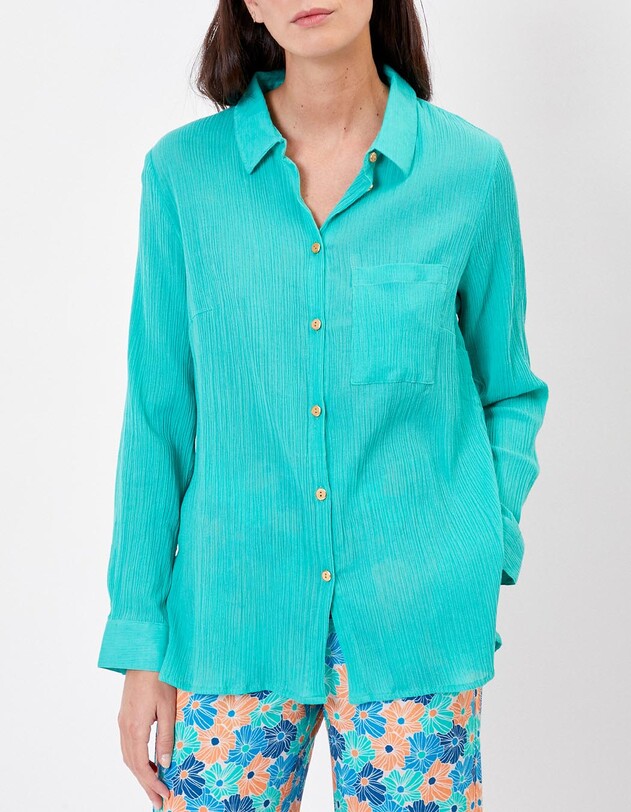 Chemise droite coton bio imprim&eacute; La Fianc&eacute;e