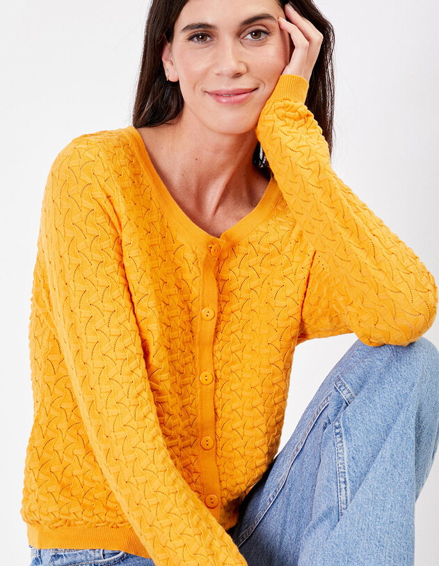 Gilet maille fantaisie imprim&eacute; La Fianc&eacute;e