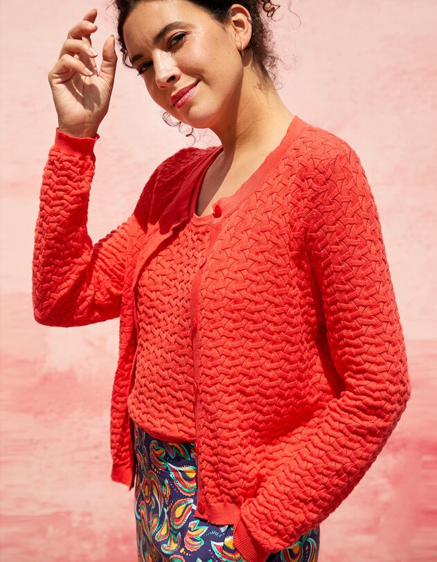 Gilet maille fantaisie imprimé La Fiancée
