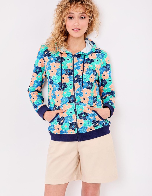 Gilet sweat coton bio zipp&eacute; imprim&eacute; imprim&eacute; La Fianc&eacute;e