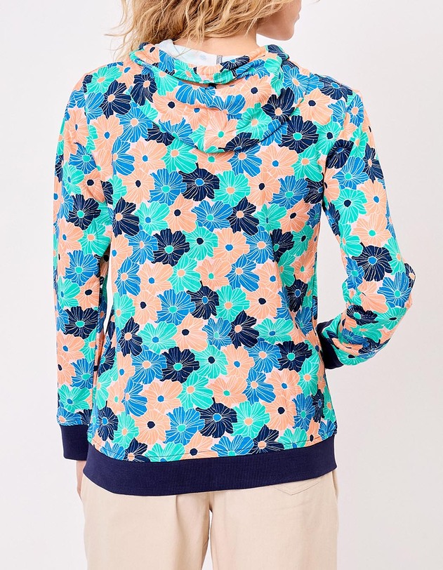 Gilet sweat coton bio zipp&eacute; imprim&eacute; imprim&eacute; La Fianc&eacute;e