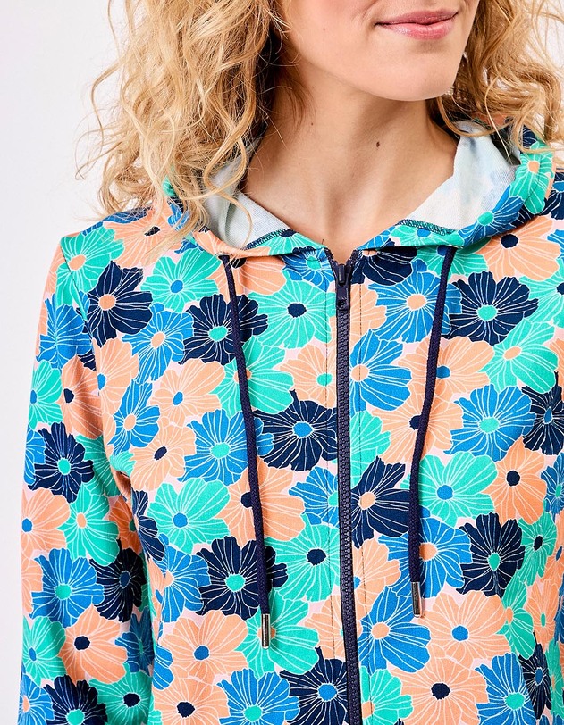 Gilet sweat coton bio zipp&eacute; imprim&eacute; imprim&eacute; La Fianc&eacute;e