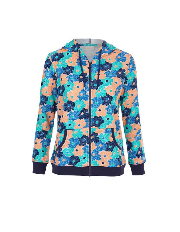 Gilet sweat coton bio zipp&eacute; imprim&eacute; imprim&eacute; La Fianc&eacute;e