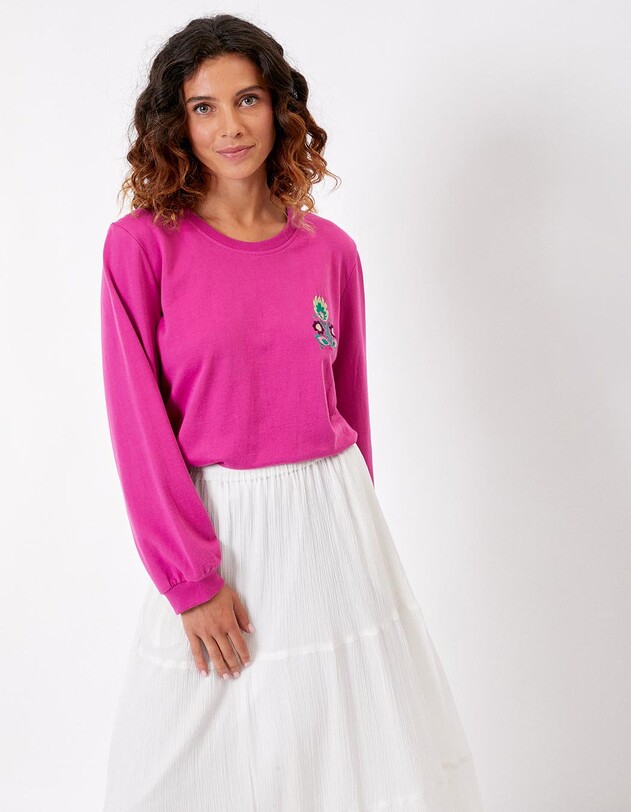 Sweat brod&eacute; coton biologique imprim&eacute; La Fianc&eacute;e