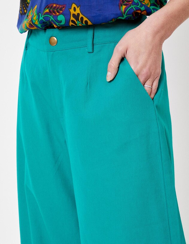 Pantalon &eacute;vas&eacute; coton 7/8&egrave;me imprim&eacute; La Fianc&eacute;e