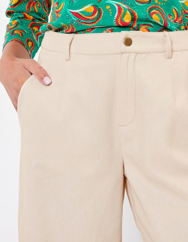 Pantalon &eacute;vas&eacute; coton 7/8&egrave;me imprim&eacute; La Fianc&eacute;e