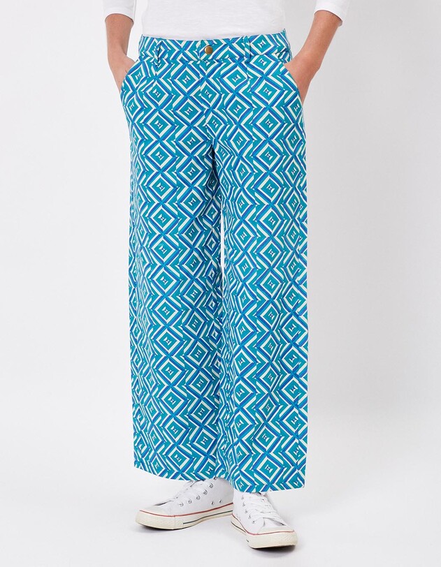 Pantalon &eacute;vas&eacute; coton 7/8&egrave;me imprim&eacute; La Fianc&eacute;e