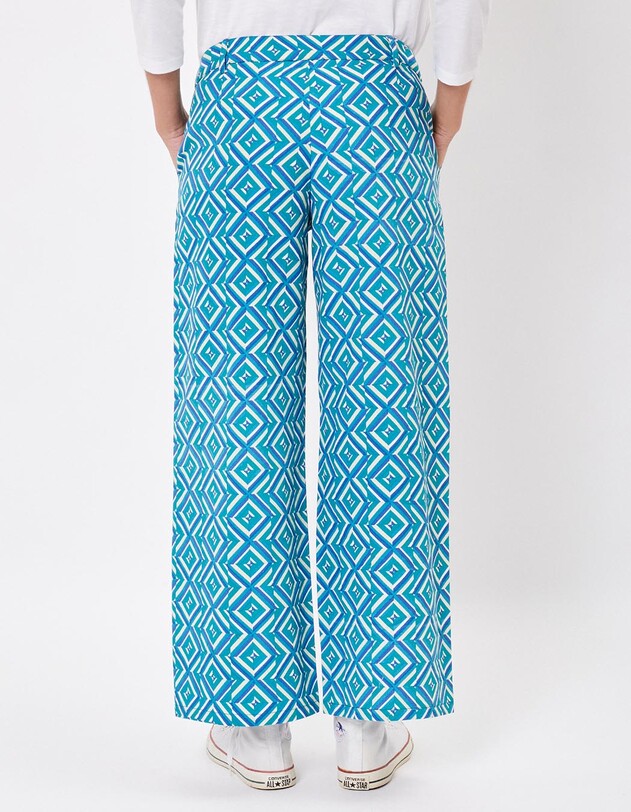 Pantalon &eacute;vas&eacute; coton 7/8&egrave;me imprim&eacute; La Fianc&eacute;e