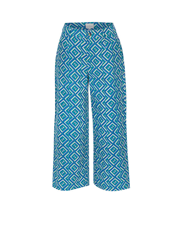 Pantalon &eacute;vas&eacute; coton 7/8&egrave;me imprim&eacute; La Fianc&eacute;e