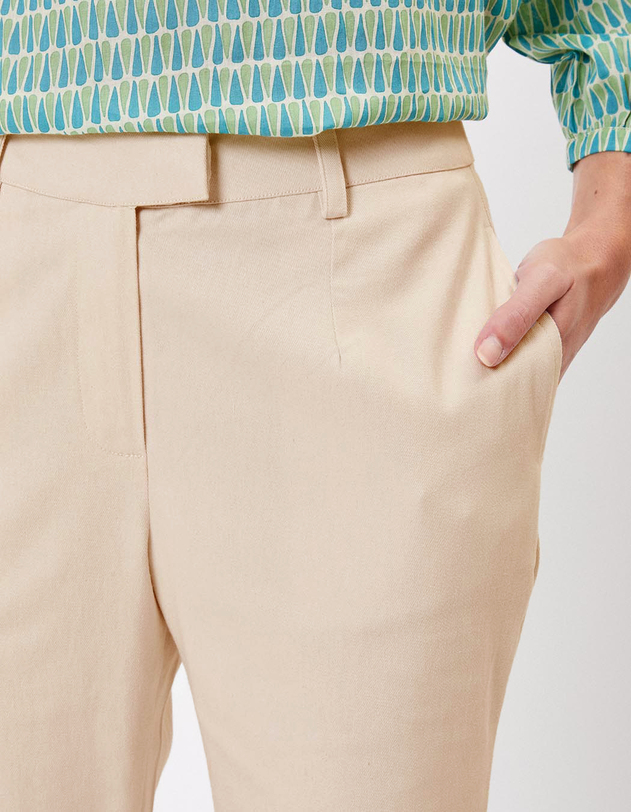 Pantalon cigarette coton imprim&eacute; La Fianc&eacute;e