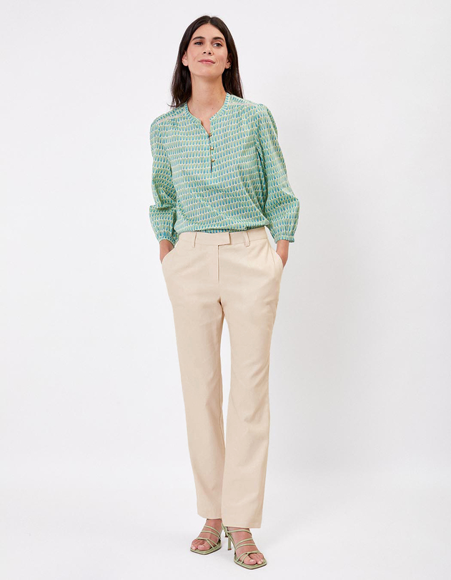 Pantalon cigarette coton imprim&eacute; La Fianc&eacute;e
