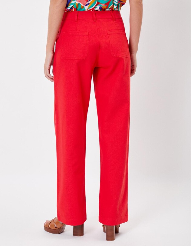 Pantalon droit coton bio &eacute;pais imprim&eacute; La Fianc&eacute;e
